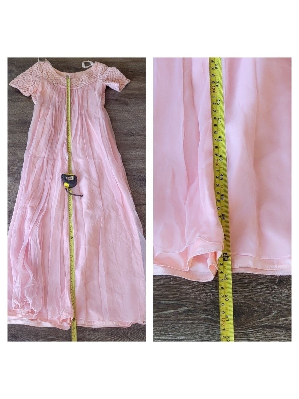 Vintage Dress Empire Waist Pink #1826 - Picture 15 of 16